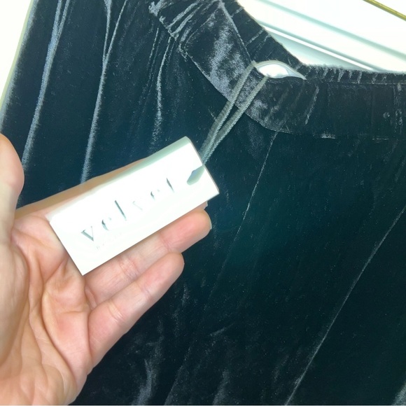 Wide leg Black velour pants Velvet by Graham & Spencer medium M new nwt elastic - Picture 4 of 7
